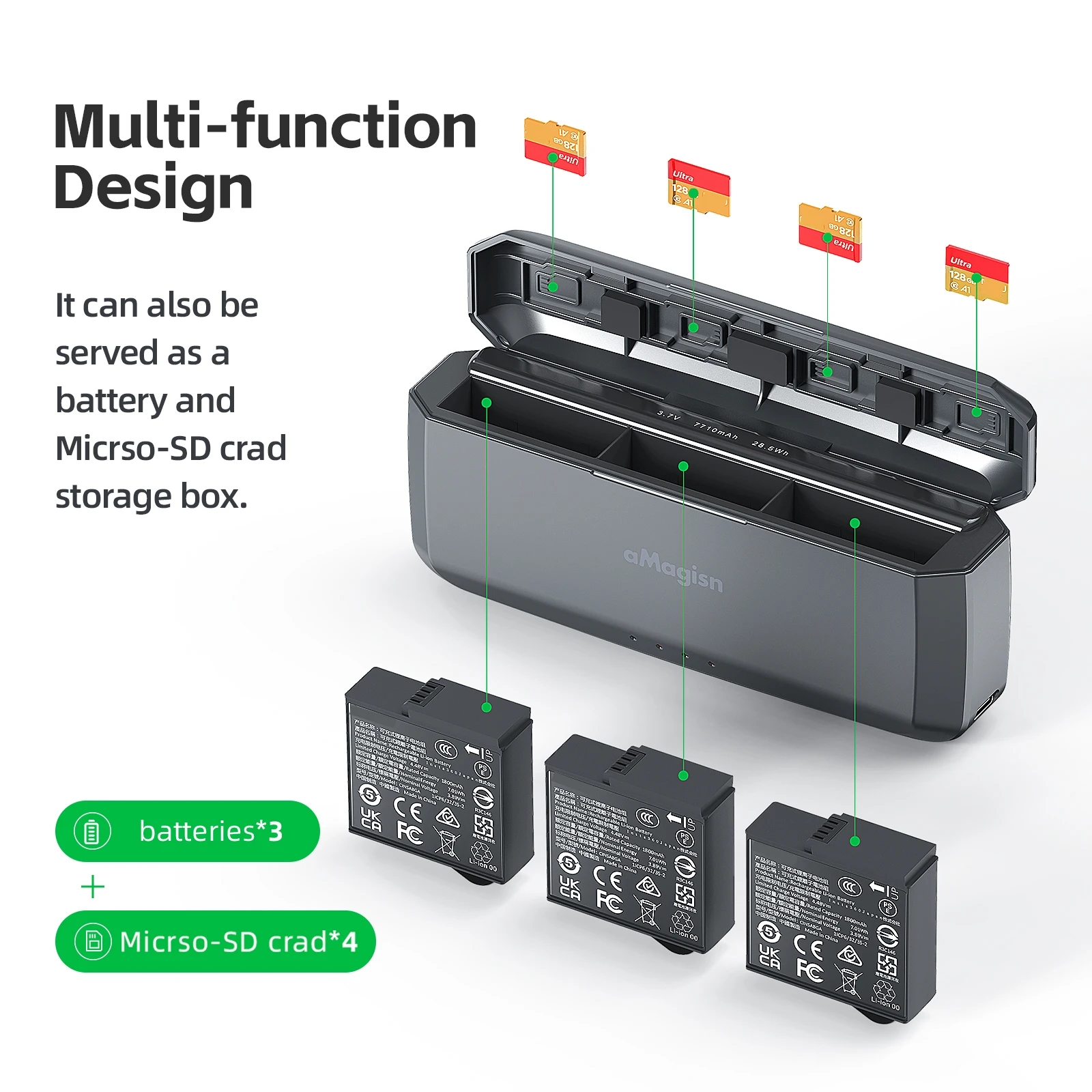 Battery Charge For Insta360 Ace Pro2 Fast Charging Case Battery Charge Storage Station For Insta360 Ace Pro2 Accessories 4