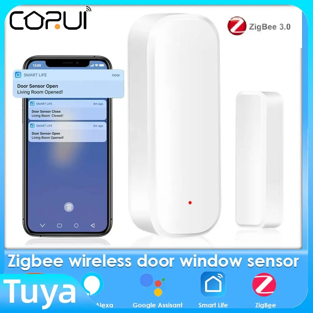 Corui Tuya Zigbee Door Window Sensor Garage Door Detector With Tuya