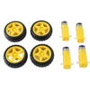 4 Pcs For Arduino Smart Car Robot Plastic Tire Wheel with DC 3-6V Gear Motor 1