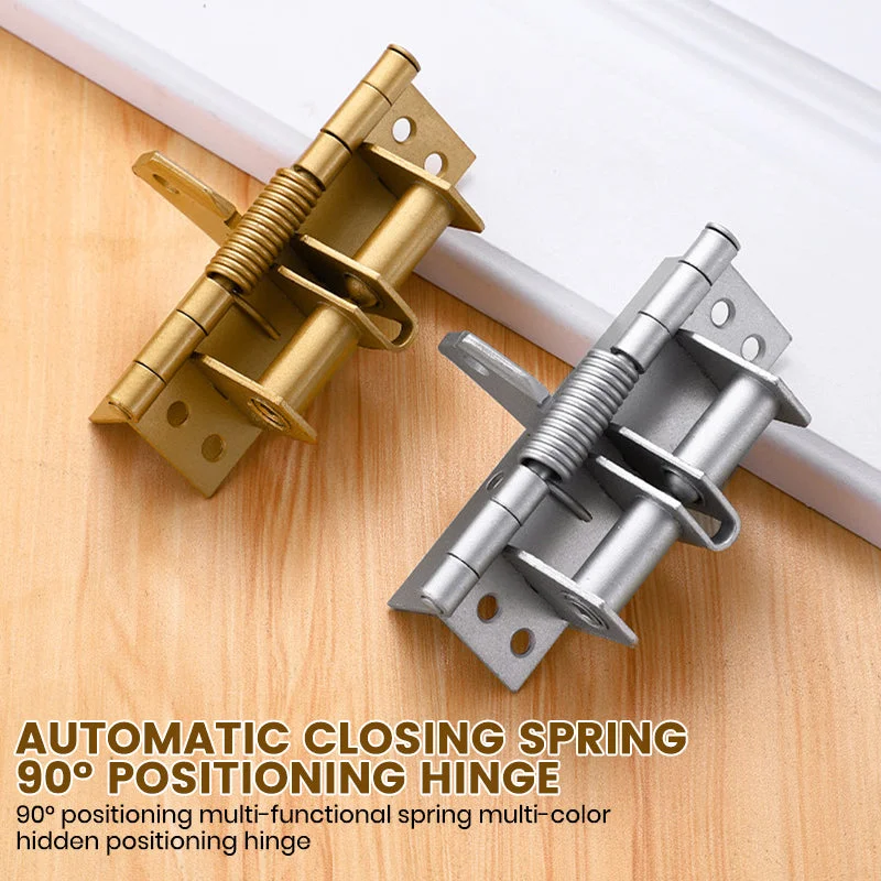

Automatic Closing 4 Inch Spring Hinge Automatic Self-Closing Door Hinges 90 Degrees Positioning Door Closer Rebound Hinge