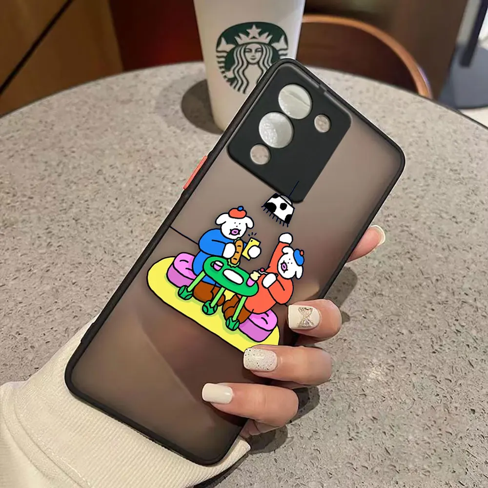thumbnail image 1 of Matte Case for infinix NOTE 12 G96 11 10 8I 8 7 SMART 4 SPARK 8 8P 6 PRO S5 Case Funda Coque Capa Shell White Pig Rabbit Cartoon, 1 of 5