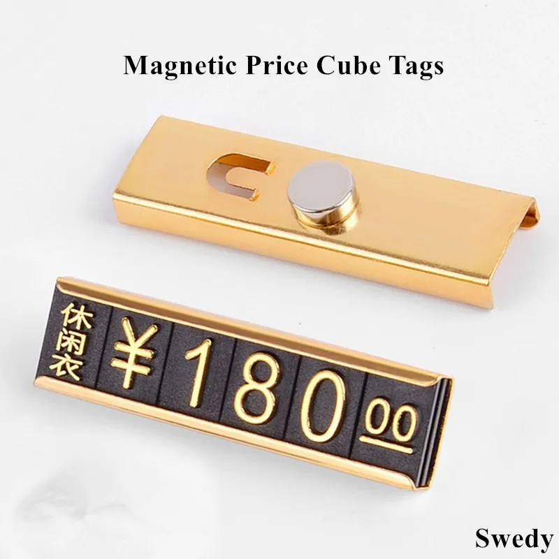 5 Sets Magnetic Adjustable Dollar Euro Currency Cloth Pricing Cube Tags Digital Price Label Sign Holder Display Stand 5 sets l shape number price cube tag sale price label card holder frame adjustable sign holder display stand