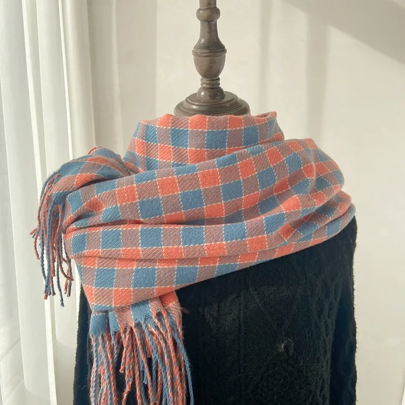 

Winter Japan Style Scarf Women Cashmere Keep Warm Pashmina Female Scarves Wraps Thick Soft Tassels Shawl Long Stole T413