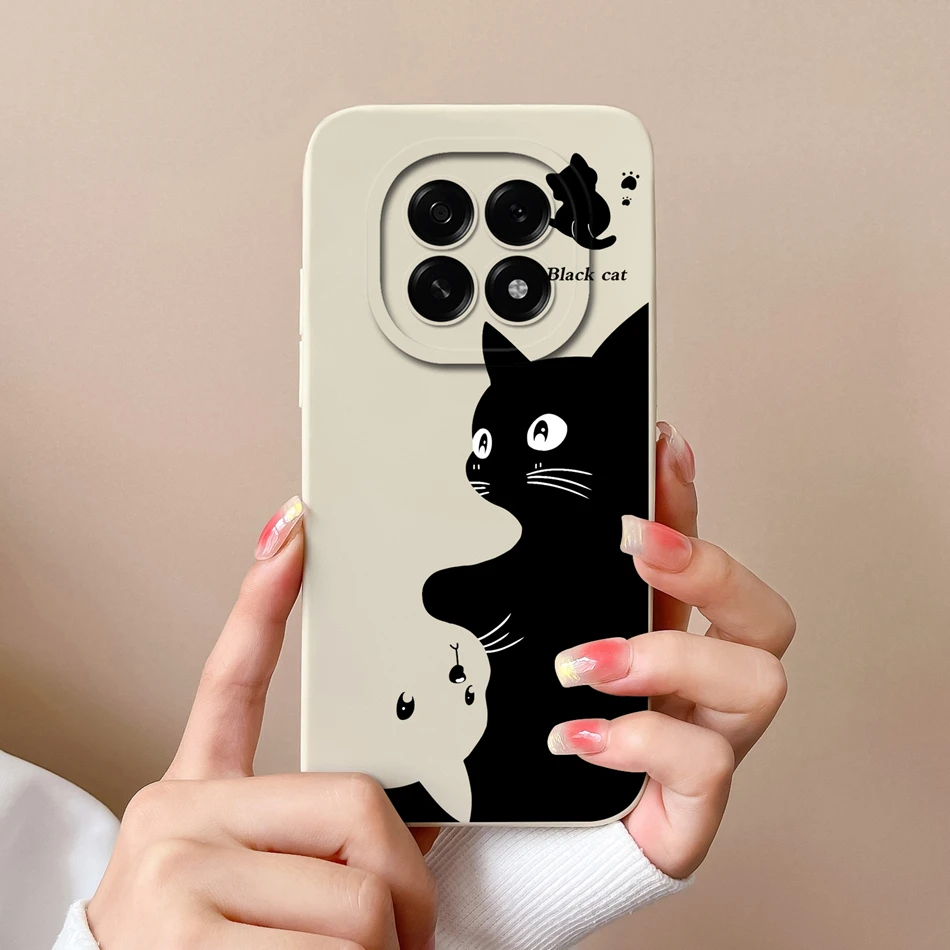 Cute Cartoon Soft Liquid Silicone Phone Case - Full Protection Anti-Drop Back Cover