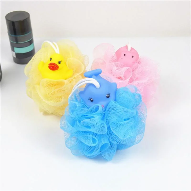 Shower Sponge Ball Kids Soft Bath Ball Baby Bath Brushes Lovely Cartoon Animal Exfoliating Body Ball Children Bathing