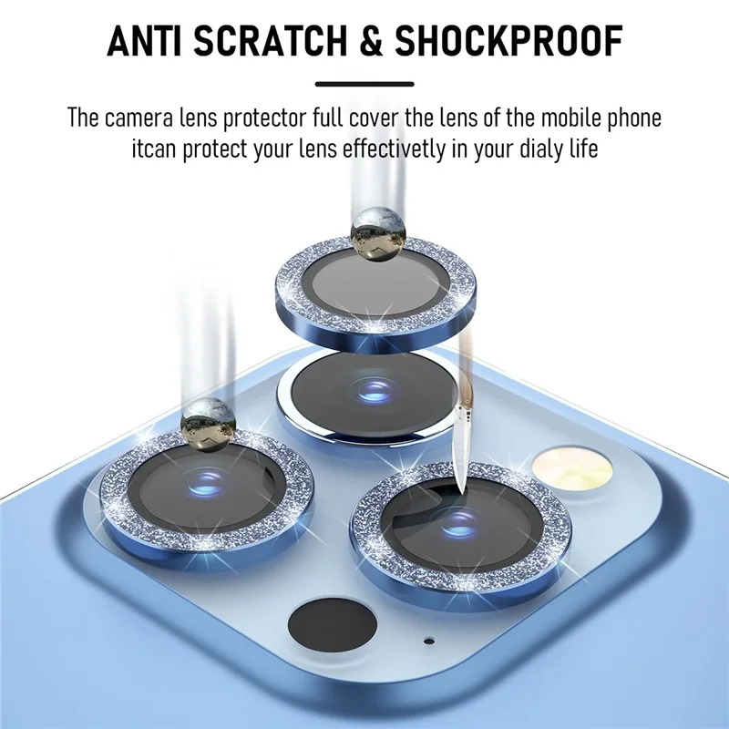 Enhanced Metal Ring Glass Camera Lens Protector, Premium Phone Cover Accessory