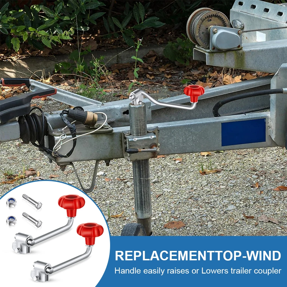 2 Set Universal Trailer Jack Handle Comes with Bolt Nut Spacers Replacement Jack Crank Wind Jack Handle Fits Most Jacks Trailer