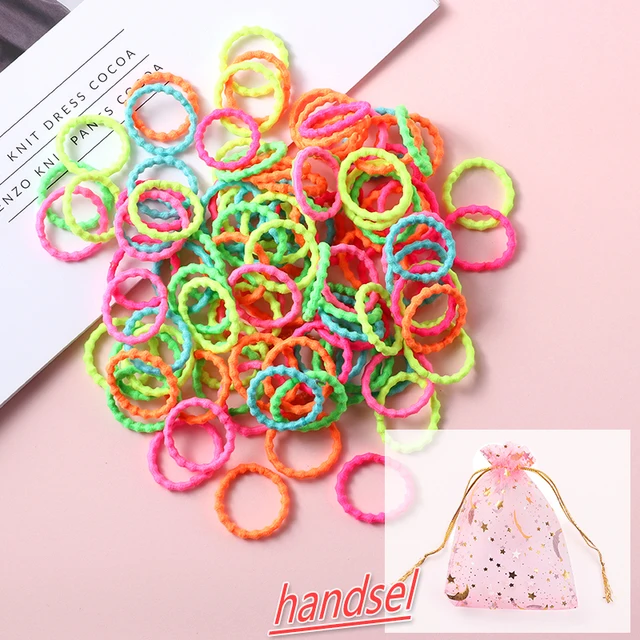 100PCS/Set Girl Hair Ring Children Ponytail Elastic rubber band hair band Hair Accessories girl Headband Scrunchie Headdress Set 100pcs-17