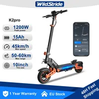 trottinettes électriques Trottinette électrique Wildstride 1200w Peak Power pour adultes, 48v15ah, autonomie 60km, vitesse 45km/h, pneus tout-terrain 10 pouces, étanche, Escooter K2pro 1