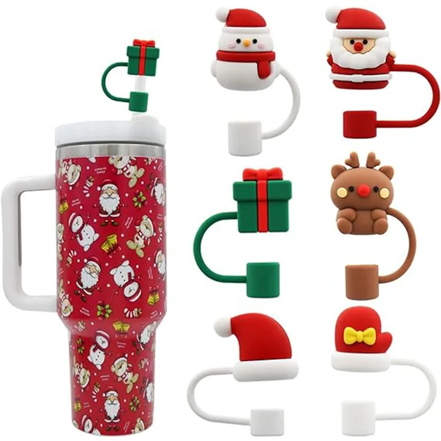 6Pcs Christmas Stanley Straw Topper 1