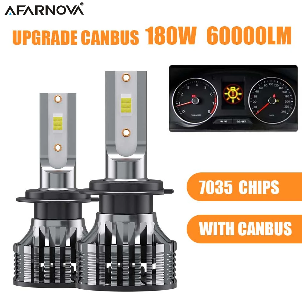 

180W Canbus H7 Headlight Turbo Led H4 H1 H11 HB4 HB3 9005 9006 Lamp Bulbs 3570 CSP Upgraded Cars Auto Fog Light Motorcycle 12V