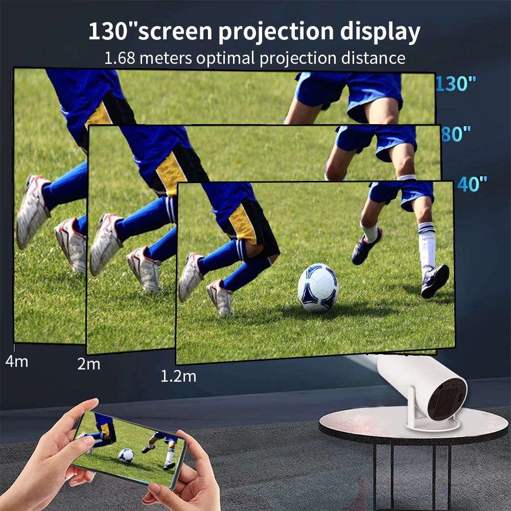 Acheter HD True 720P WIFI projecteurs portables 4K MINI projecteur TV  cinéma maison cinéma compatible HDMI prise en charge complète Android IOS  1080P pour téléphone Portable