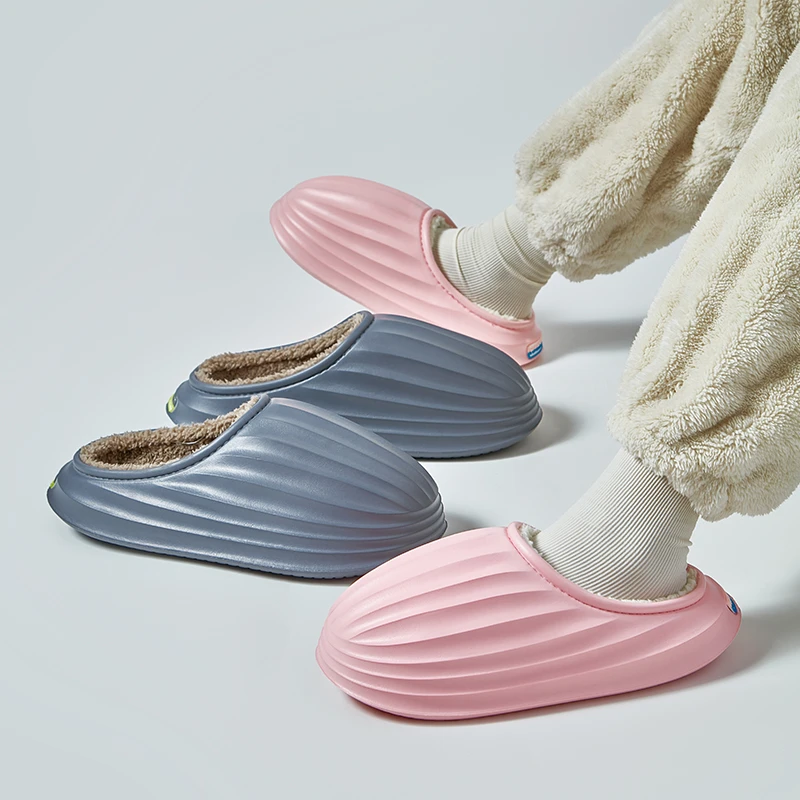 

Winter Plush Warm Men's Slippers 2023 New Couple's Same Style Home Cotton Shoes Light and Comfortable Casual Silent Slippers