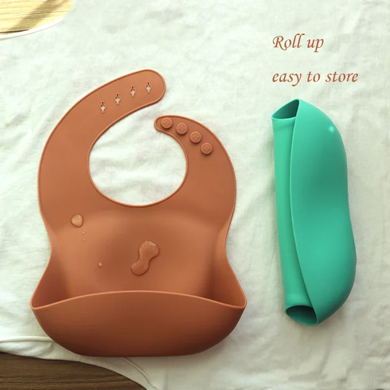 Baby Lunch Apron 1PC Toddler Silicone Bibs Waterproof Saliva Cartoon Feeding Bib