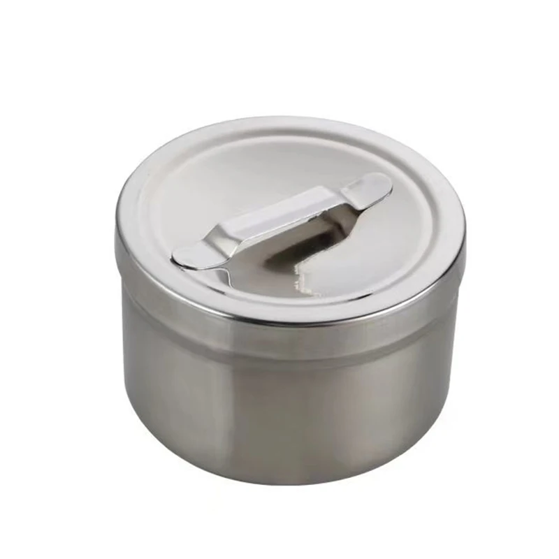 Medical Alcohol Round Box 304 Stainless Steel Cotton Can Barrel Laboratory Instruments And Tools Storage Tank With Cover 1pc
