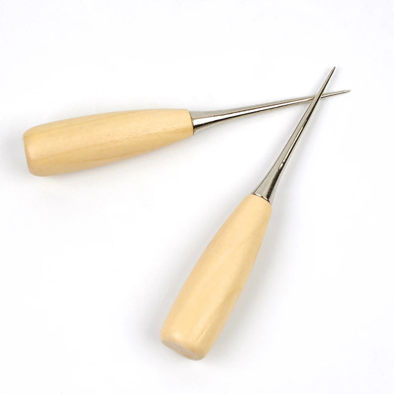 Wooden Handle Awls DIY Leather Tent Sewing Awl Shoes Repair Tool Hand