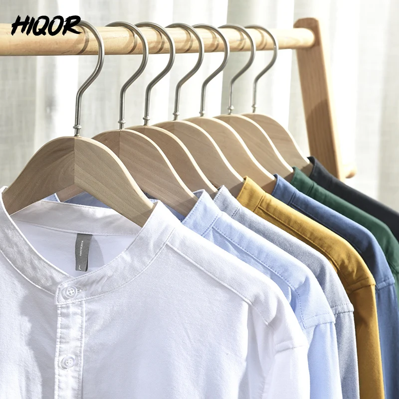 HIQOR Men's Fashion Casual Vintage Oxford Shirt - 100% Cotton