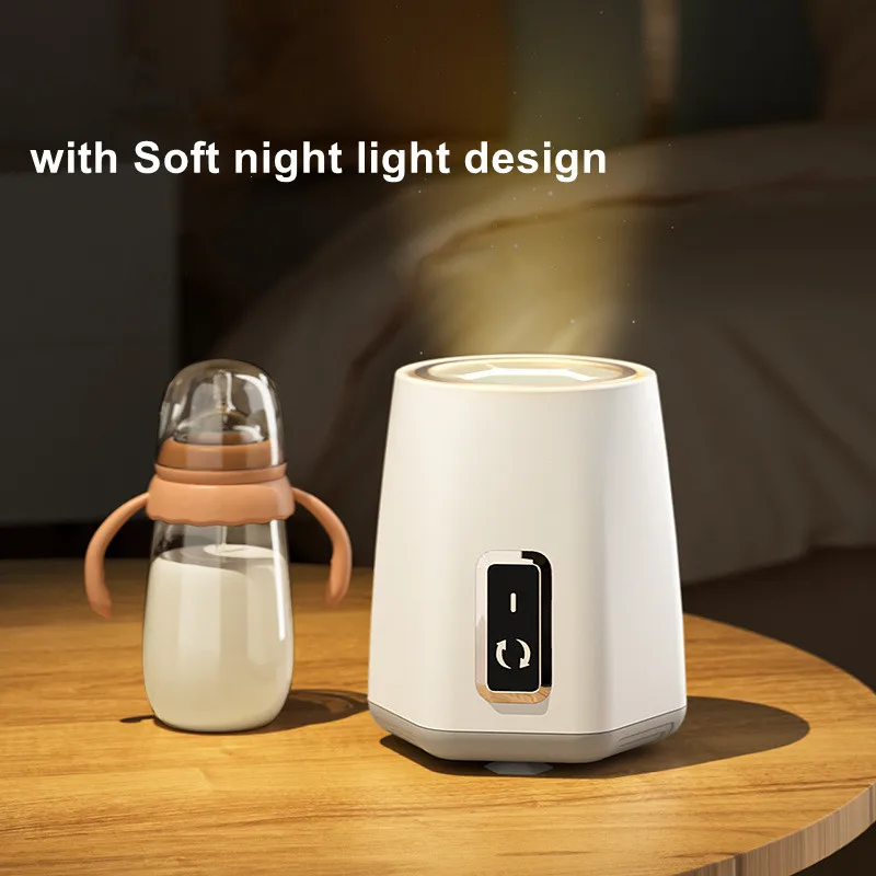 Mélangeur de lait en poudre intelligent rechargeable par USB pour bébé avec veilleuse douce et mélangeur à lait réglable à 3 niveaux pour bébé_voghion.com
