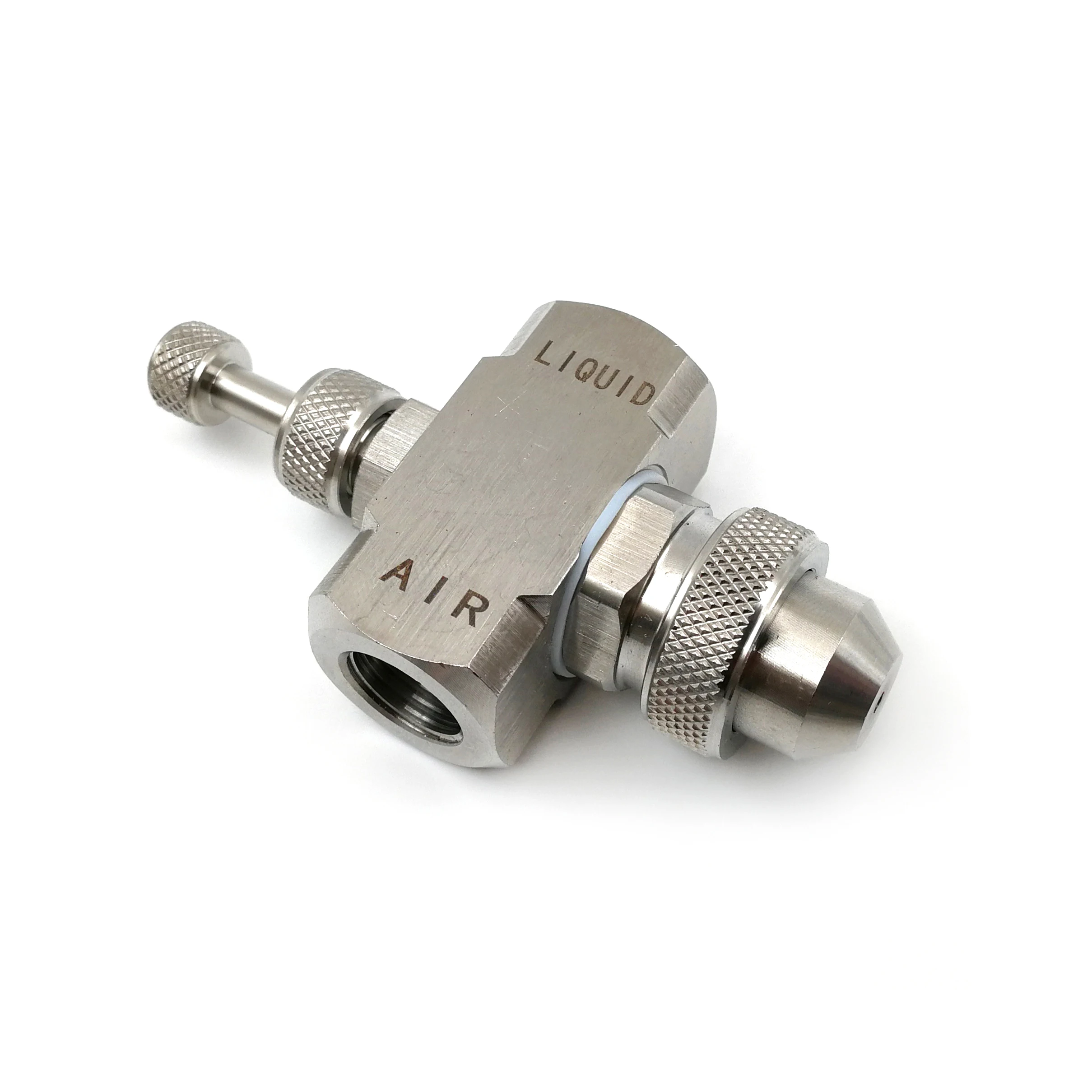 Air Water Mixing atomizing nozzle, Adjustable Air Atomizer Nozzle, Stainless Steel Pneumatic Spray Jet, Two Fluid Nozzle 6