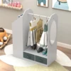 Kids Costume Organizer、 Costume Rack、Kids Armoire、Open Hanging Armoire Closet with Mirror-WHITE 1