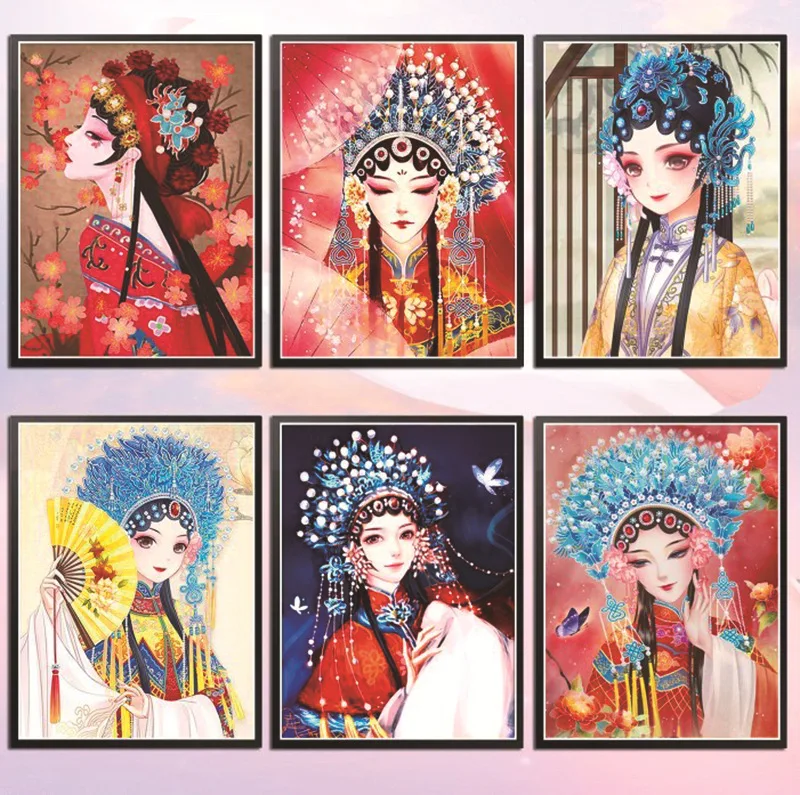 

New Arrival Diamond Painting - Traditional Chinese Opera Theme for Living Room and Bedroom Decoration 5D Full Drill,Cross Stitch