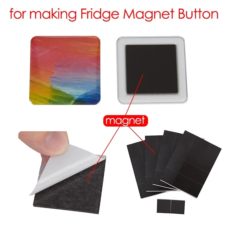 Pink Square Button Maker Machine 50MM Rotating Type Manual Press Machine For Making Refrigerator Magnets/Plastic-base Badge Pins button maker machine