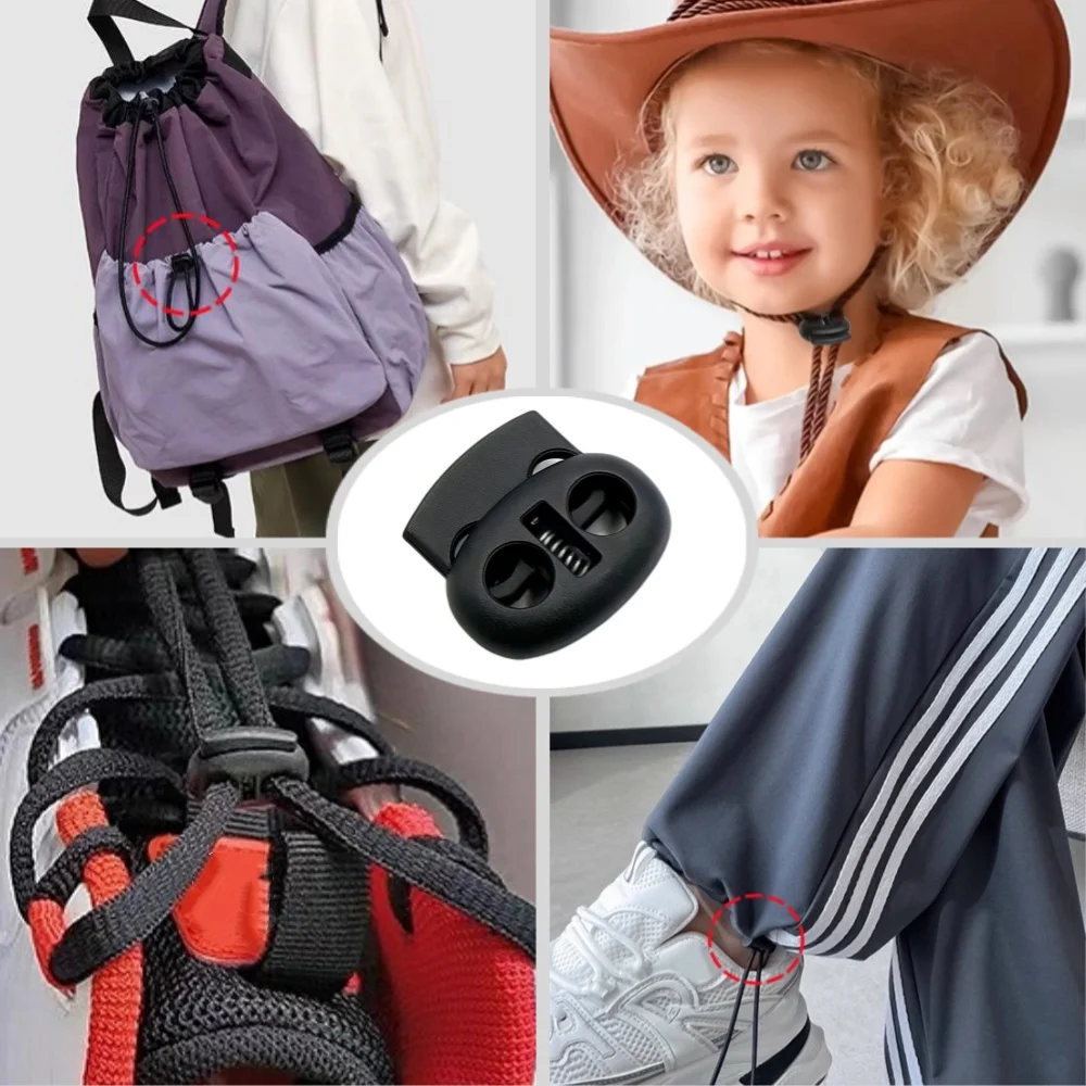 Plastic Cord Lock Stopper Toggle Clip for Drawstring Elastic Lanyard Paracord Rope Garment Bag Accessories
