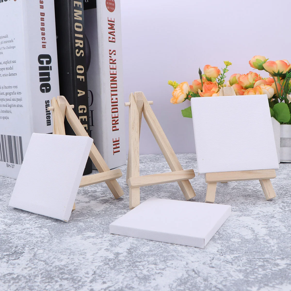 10 PCS Painting Craft Drawing Kids Easel Decoration Mini Canvas Panel Wooden Sketchpad Settings images - 6