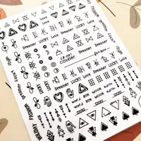 1 PC Nail Slider Geometry Line Circle 3D Self Adhesive Decal Stamping Nail Stickers  CB 081 172 1