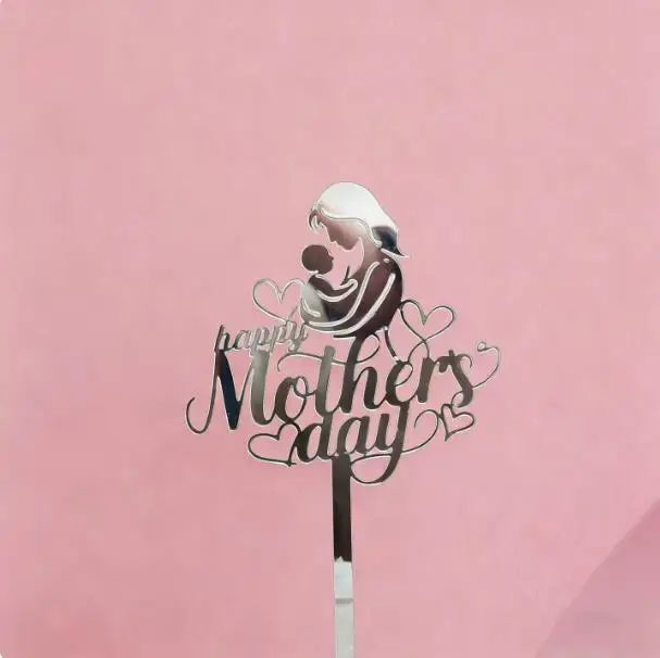 Elegant Gold & Red Acrylic MOM Cake Topper - Perfect for Mother's Day Celebrations & Birthday Parties