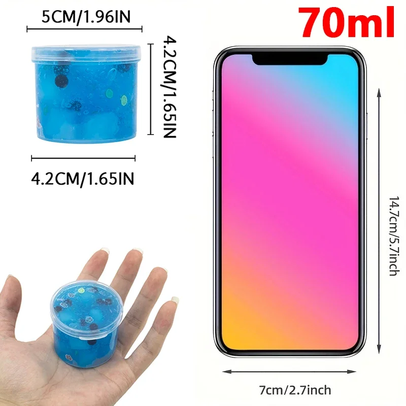 70/300ml Large Capacity Crunchy Slime Kit Premade Crystal Slime Set Super Soft Jelly Cube Party Favor Gifts slime kit