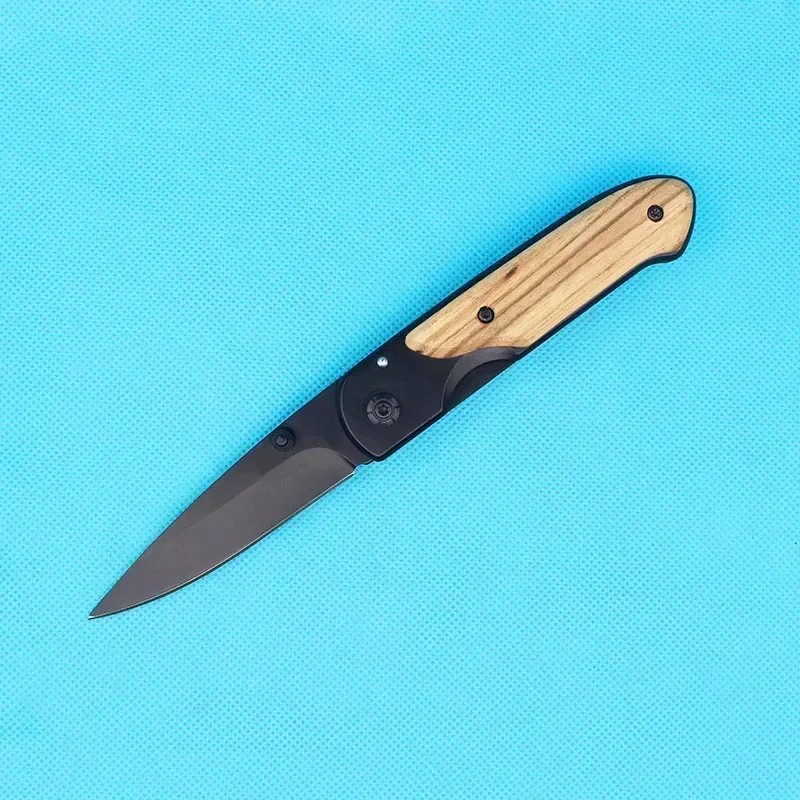 Butterfly DA44 survival Pocket folding knife Wood handle Titanium finish Blade tactical knifes EDC Pockets knives