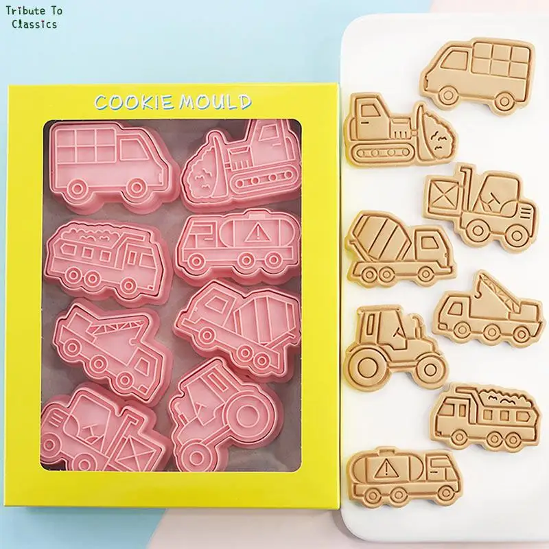 27 Styles Cookie Cutters Plastic 3D Dinosaur Shape Cartoon Pressable Biscuit Mold Cookie Stamp Kitchen Baking Pastry Bakeware