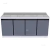 Stainless Steel Waterproof Kitchen Cabinets Household Furniture Rental House Kitchen Cabinet Kitchen Storage Sink Stove Cabinet 2