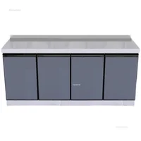 Stainless Steel Waterproof Kitchen Cabinets Household Furniture Rental House Kitchen Cabinet Kitchen Storage Sink Stove Cabinet 2