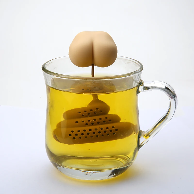 Silicone Tea Infuser Creative Poop Shaped Funny Gadgets Herbal Bag Reusable Coffee Filter Diffuser Strainer Accessories tea infuser