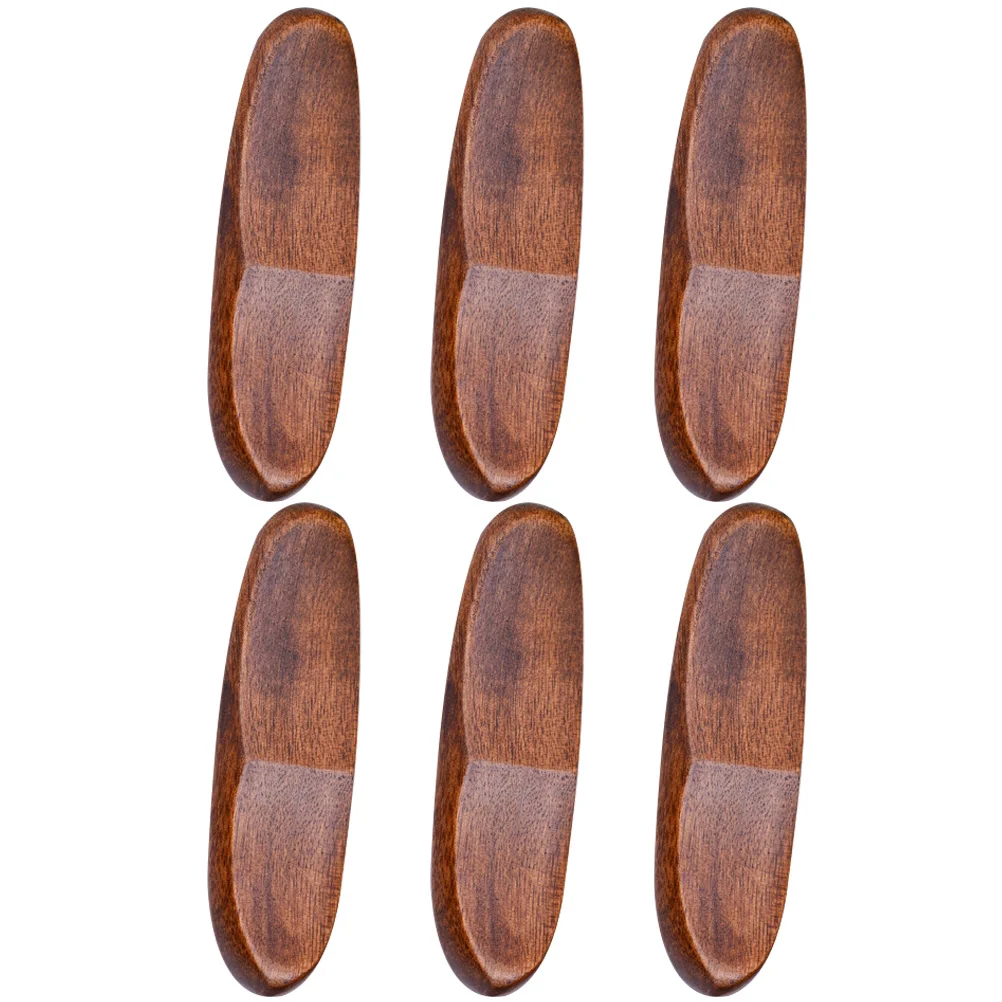 

6 Pcs Solid Wood Chopsticks Spoon Holder Holders Cutlery Desktop Decorative Fork Rest Wooden Multi-function Rests