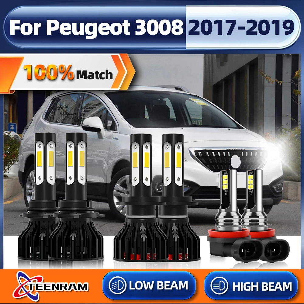 NATGIC H3 LED Headlights Conversion Kit MINI Design Super Bright CSP Chips 12000LM & 6500K Xenon White DC 9V - 32V - 2 Yr Warranty (Pack of 2