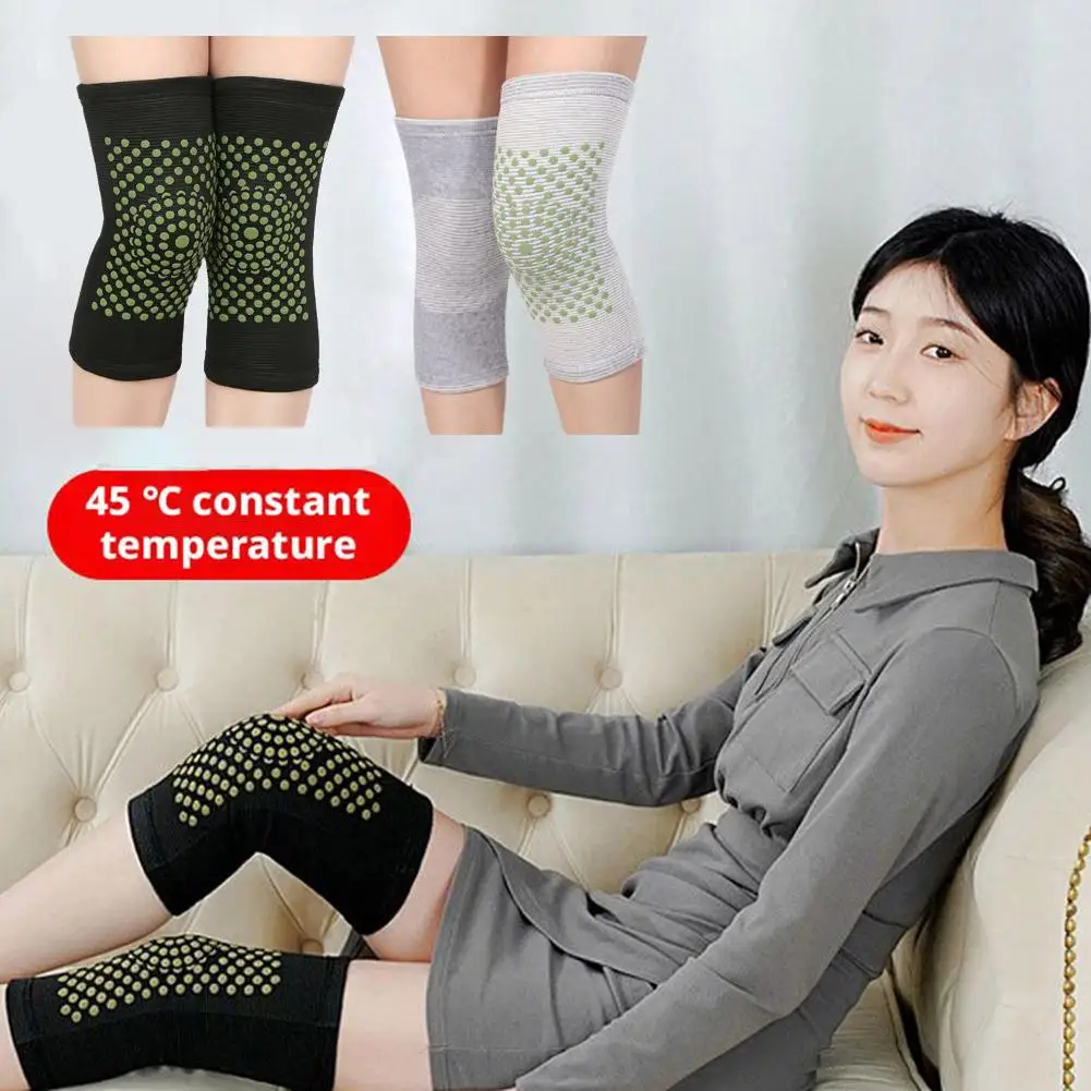 Knee Braces 2PCS Self Heating Tourmaline Knee Support Far Infrared Keep Warm Pads