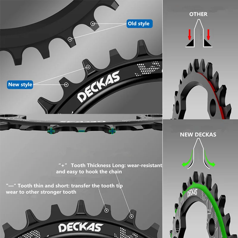 Bike chainring Deckas Round/Oval 96bcd Chainring MTB Mountain Bike Bicycle 32T 34T 36T 38T Crankset Tooth Plate 96bcds For M7000 M8000 M9000