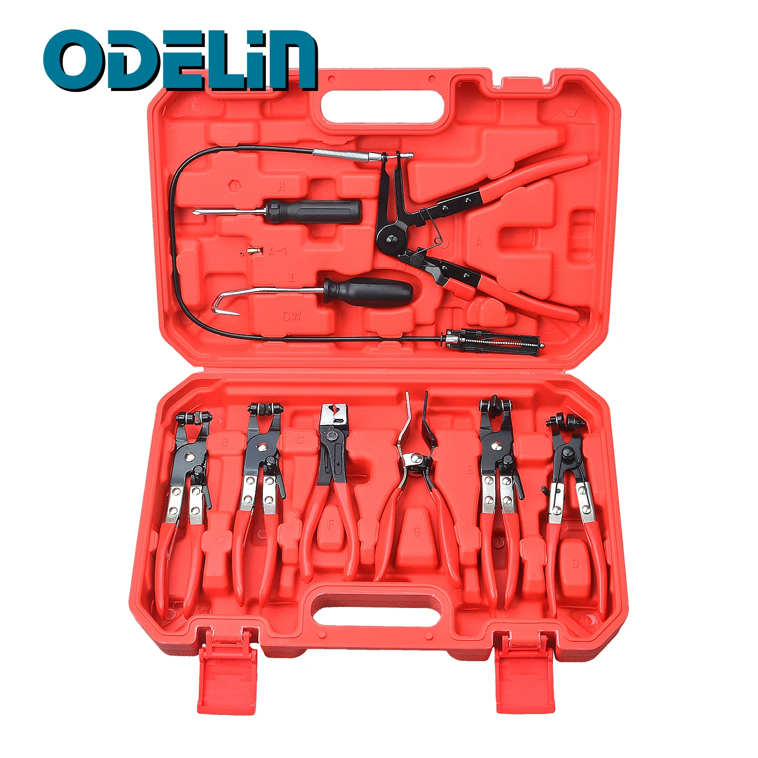 Hose Clamp Pliers Set 9Pcs Wire Long Reach Fuel Oil Water Hose Remover Auto Tool