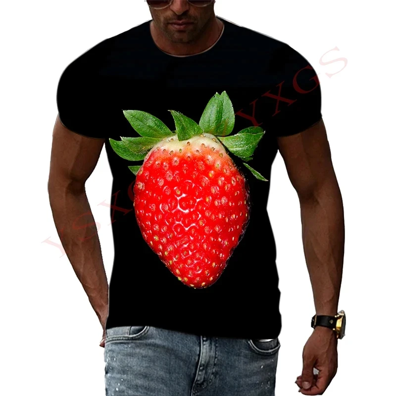 Tシャツ・カットソー TNTNTUTU Character Pop Flower Fruit Fancy Cutsew Fashionable New Fun Fresh Fruit Pattern Printed Men's T