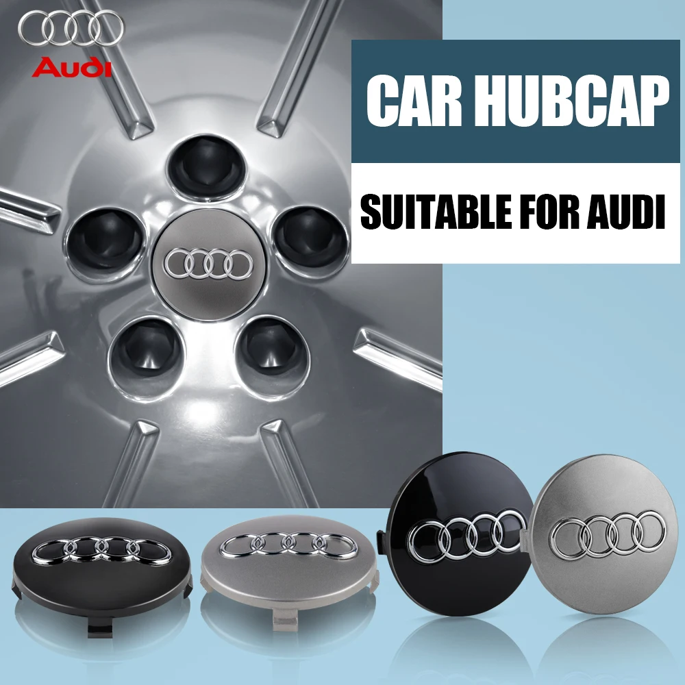 4 Pz 59Mm Car Wheel Center Hub Caps Accessori Auto Per Audi Sline A4 B7 B8 B9 A3 8P 8V 8L A5 A6 C6 C5 C7 4F A1 A7 A8 Q2 Rs5 Tt