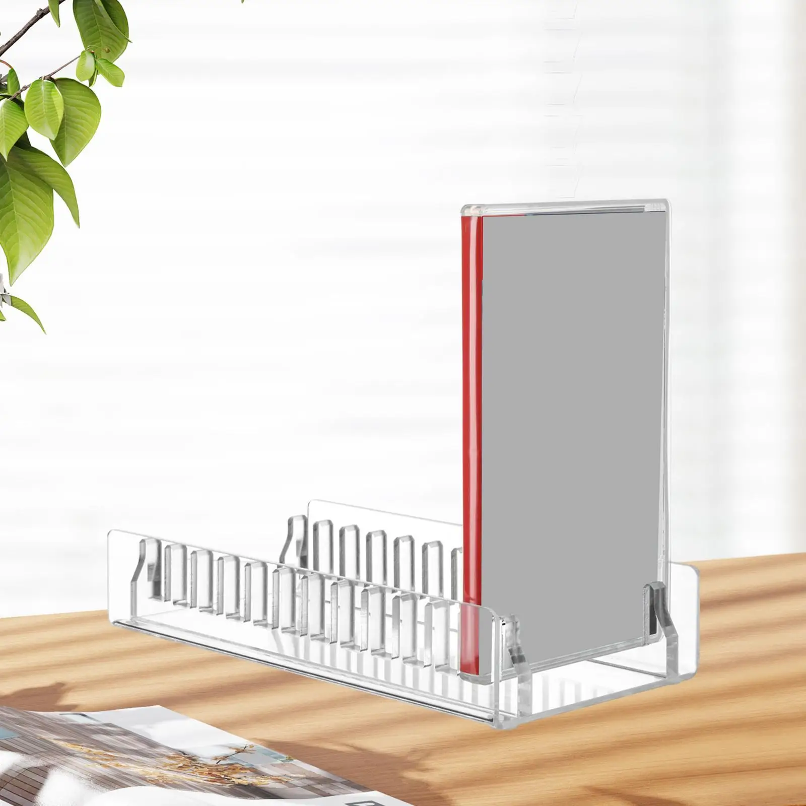 Acrylic Game Storage Organizer Stand Lightweight Clear Game Display Holder Fits 12 Games for Desktop Office