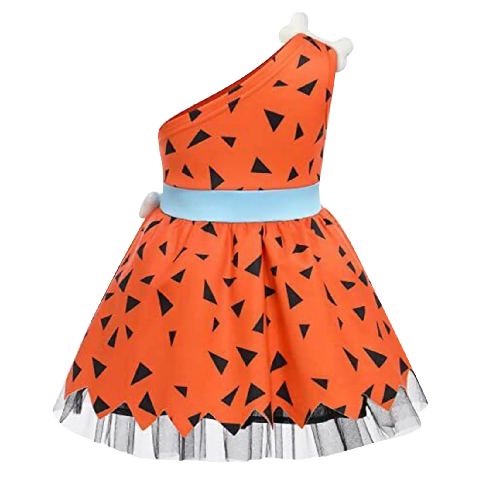 Elegant Girls Halloween Dress Toddler Kids Caveman Costume Dog Bones Historical Cavegirl Mesh Tulle Princess Dress Party Outfits girls dress princess costume kids clothes