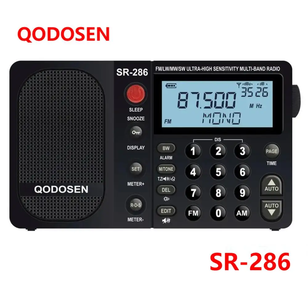 QODOSEN SR-286 초고감도 멀티 밴드 라디오, FM, LW, MW, SW..