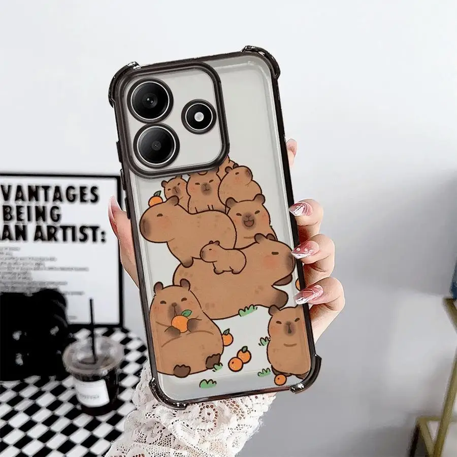 Clear Cartoon Capybara Phone Case