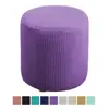 Round Ottoman Slipcover Polyester Blend Footstool Protector Covers Stretch with Elastic Bottom Washable Jacquard Fabric 5