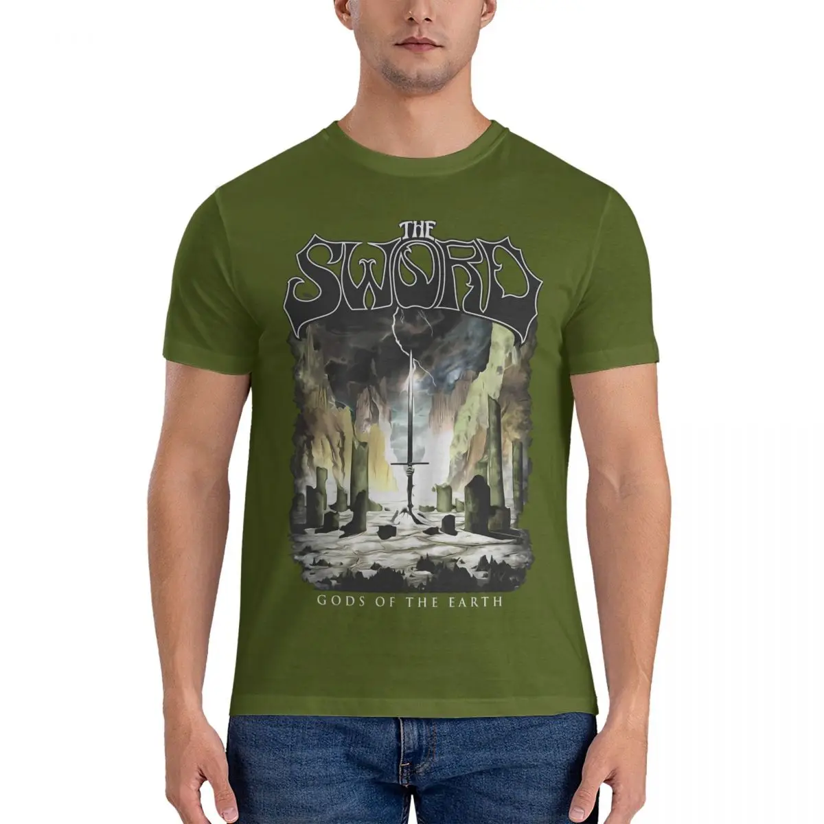 thumbnail image 1 of Camisetas de rock para hombre, de algodón, de la banda The Sword, divertidas camisetas de manga corta con cuello redondo, ideal como regalo de cumpleaños., 1 of 7