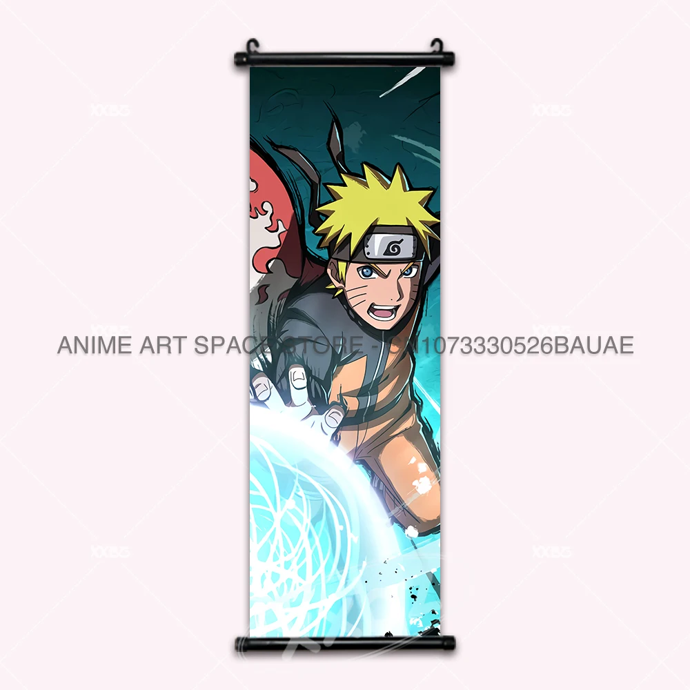 Naruto Anime Hanging Wall Art: Uchiha Sasuke & Jiraiya Scrolls Poster